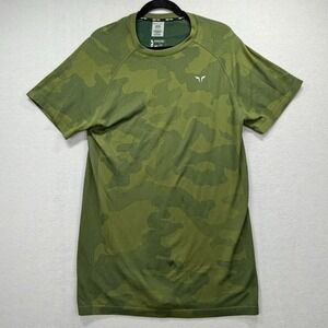 Squat Wolf Activewear T Shirt Mens XL Green Camo Nylon True Athletic Active